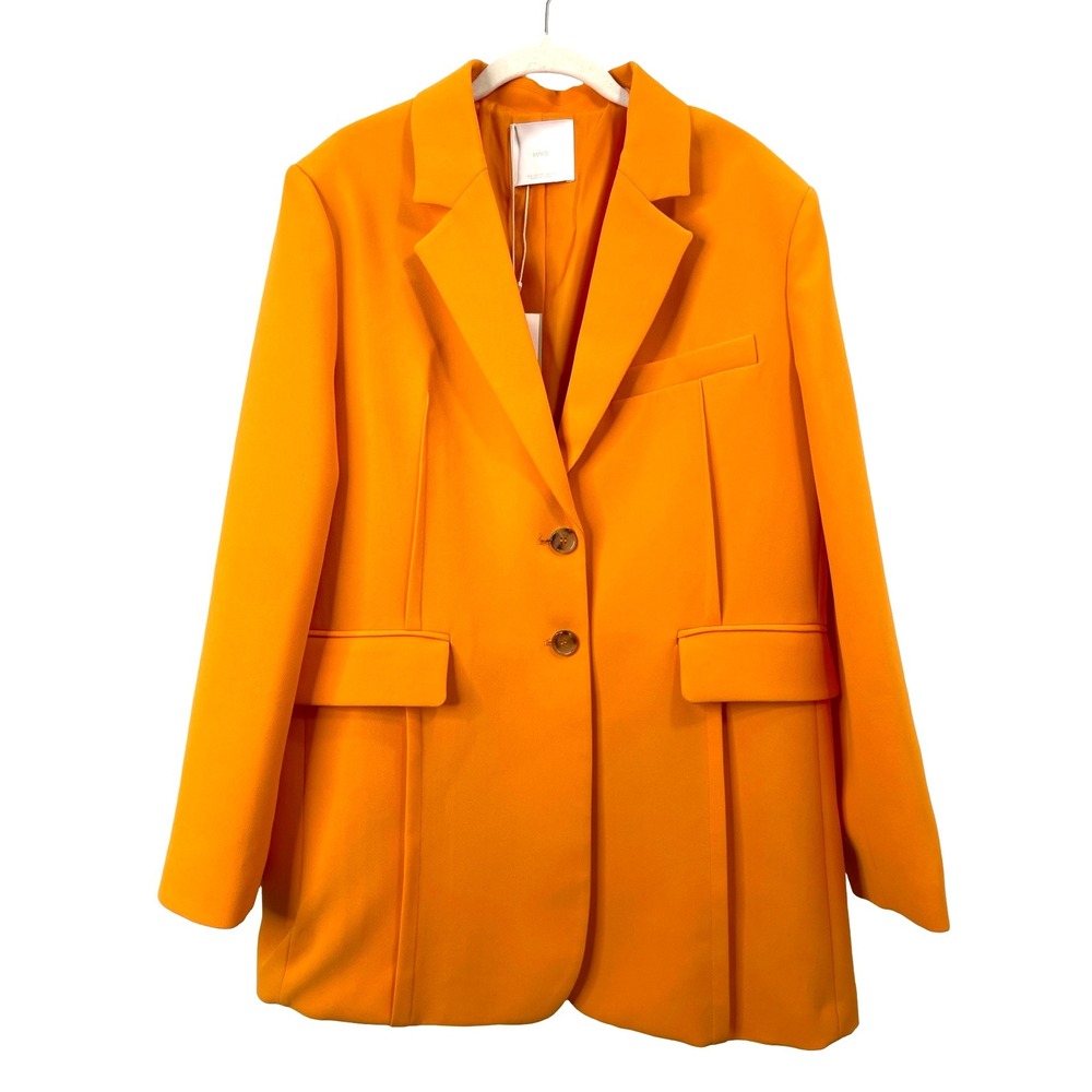 NEW MANGO Structured Suit Blazer Size XL orange